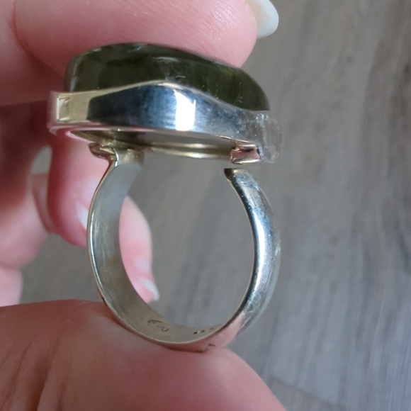 Large Purple Flash Labradorite Ring Adjustable 925 Silver Handcrafted Artisan VG - Picture 10 of 13